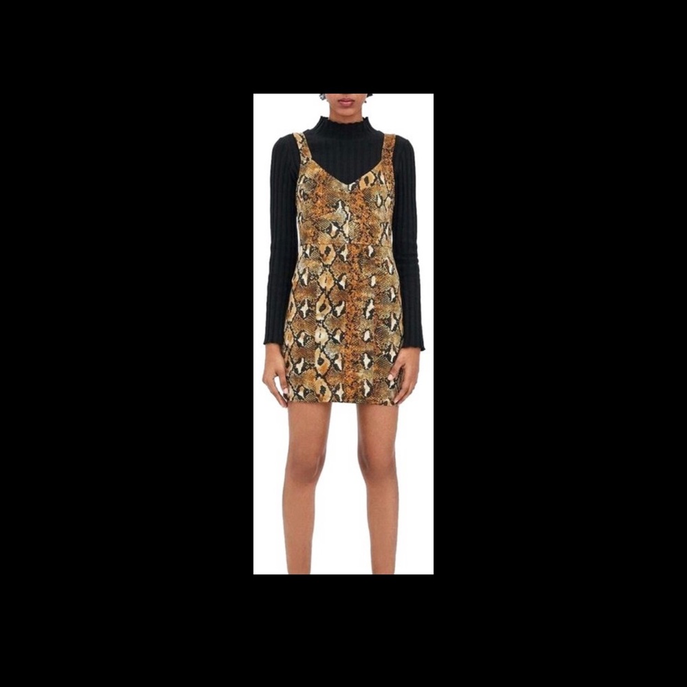 Zara brown snake print bodycon dress